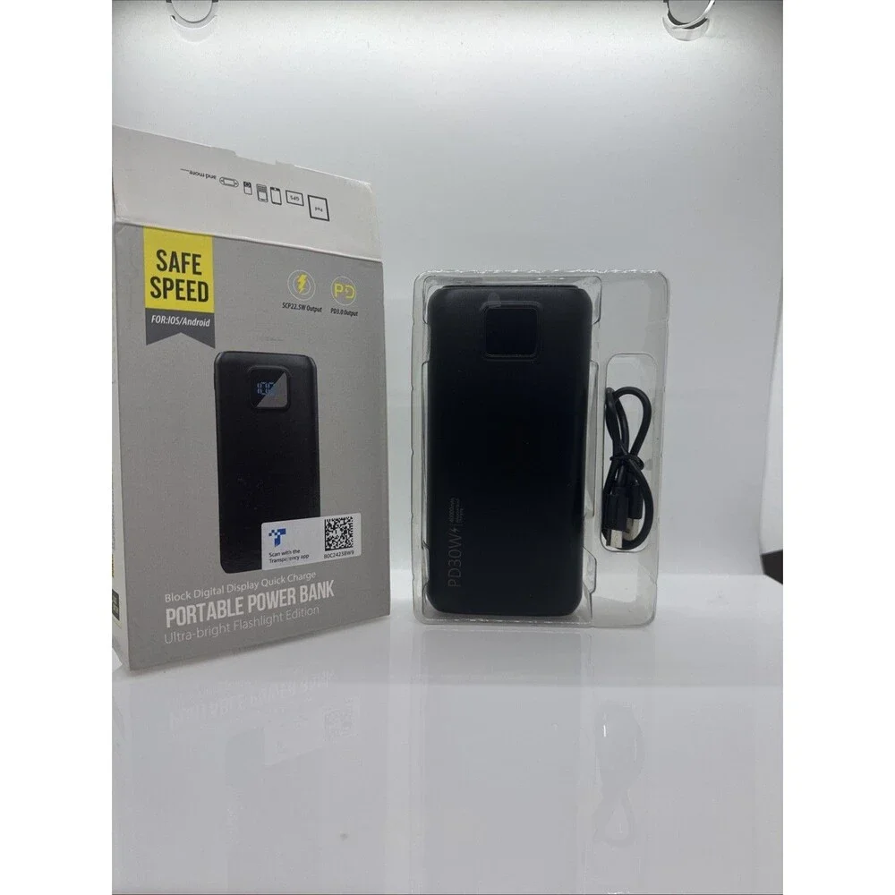 Portable Quick Charger Power Bank 40000mAh 30W QC 4.0 Flashlight LED Display NEW